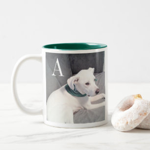 Cute White Hund - första Grönten Två-Tonad Mugg