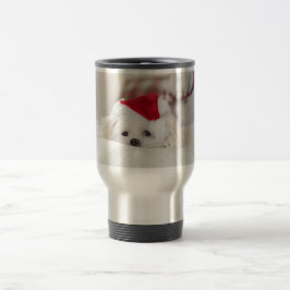 Cute White-Hund i en röd julklapp Resemugg