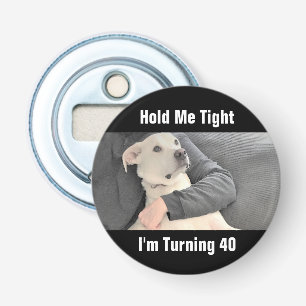 Cute White Hund Skrämt att Vrid fyrtio Funny Flask Flasköppnare