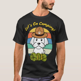 Cute White hund vill gå och campa T Shirt