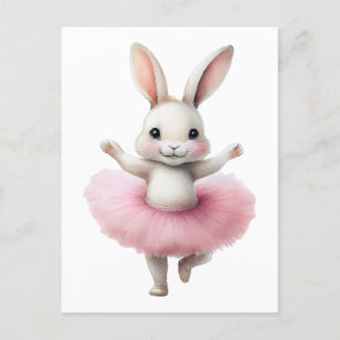 Cute white kanin ballerina dansballet helg vykort