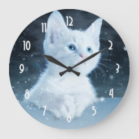 Cute White Kitten med Söt Blue Ögon