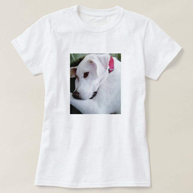 Cute White Lab Mix Hund T Shirt (Design framsida)