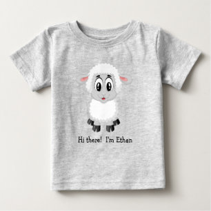 Cute White Lamb Får Baby T-Shirt