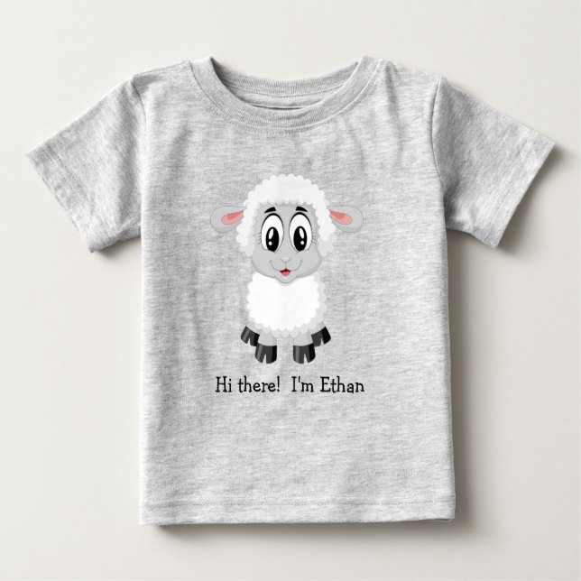 Cute White Lamb | Får Baby T-Shirt (Framsida)