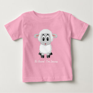 Cute White Lamb   Får Baby T-Shirt