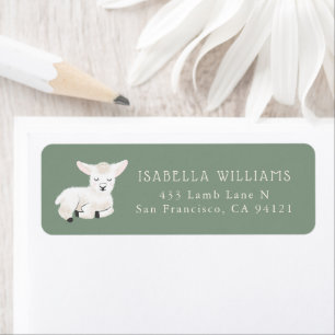 Cute White Lamb-Returadress Returadress Etikett