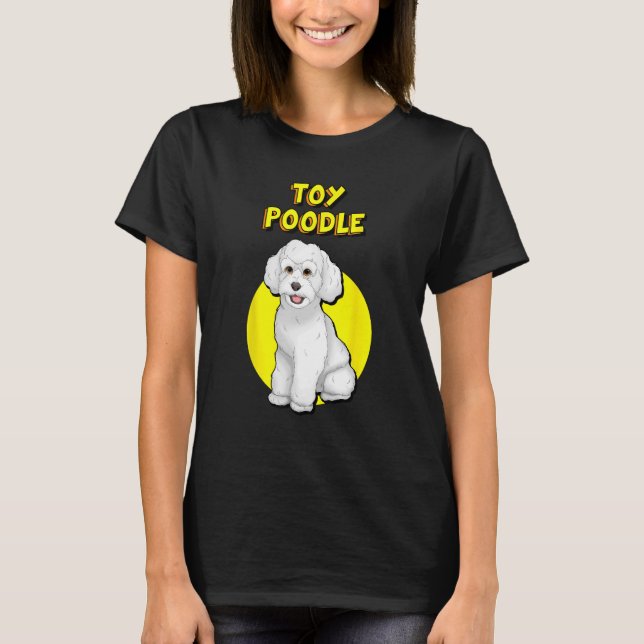 Cute White Leksak Pudel T Shirt (Framsida)