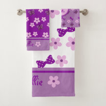 Cute White Lila Rosa Blommigt Butterfly Bow Barn