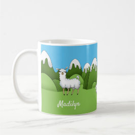 Cute White Mountas Llamas Kaffemugg