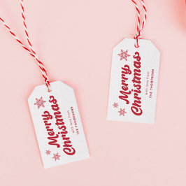 Cute White och Red God jul Presentetikett