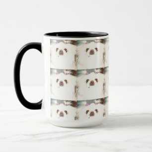 Cute White Pekingese Hund ’Sugar’ Mugg