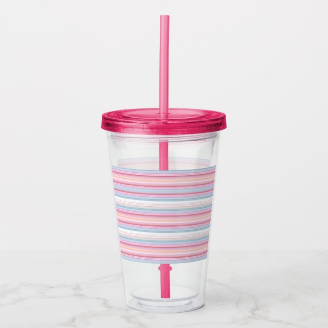 Cute white pinky rand take away mugg (Framsida)