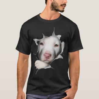 Cute White Pitbull Ansikte Inside Me beagle älskar T Shirt