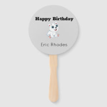 Cute white polar bear on gray birthday