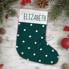 Cute White Polka Dot Festive Helgdag Lägg till dit Liten Julstrumpa