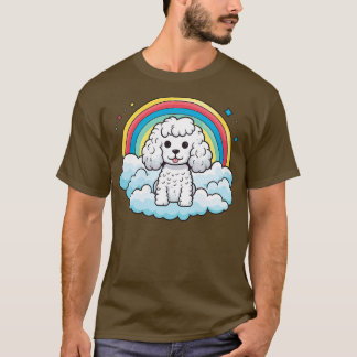 Cute White Pudel Rainbow Cloud Puppy Hund Kawaii A T Shirt