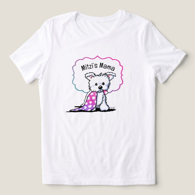 Cute White Puppy Anpassningsbar Shirt T Shirt (Design Framsida)