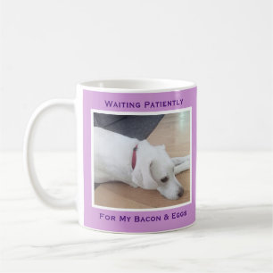 Cute White Puppy Hund One Photo Light Lila Kaffemugg