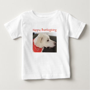 Cute White Puppy Hund Rosa Thanksgiving Baby T-Shi T Shirt