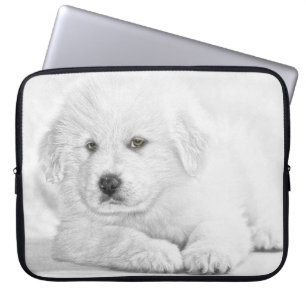 Cute White Puppy Laptop sleeve