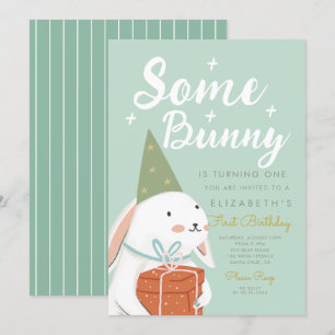 Cute White Rabbit..... en dag Inbjudningar