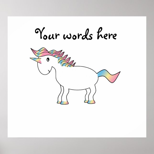 Cute white rainbow unicorn poster (Framsidan)