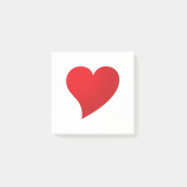 Cute white Red Big Heart chic Alla hjärtans dag Post-it Block