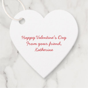 Cute white Red eart Classroom Valentine Day Gåvor Etiketter