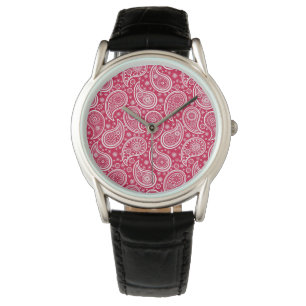 Cute white red paisley mönster Fodral-Mate iPhone Armbandsur