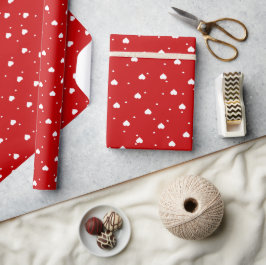 Cute White Red Valentiness Hearts Seamless Mönster Presentpapper