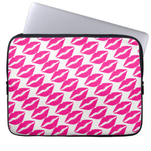 Cute white rosa kisses mönster-halsen slips laptop fodral