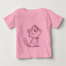 Cute White & Rosa Kitten - Baby T-Shirt