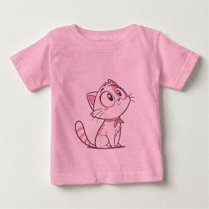 Cute White & Rosa Kitten - Baby T-Shirt