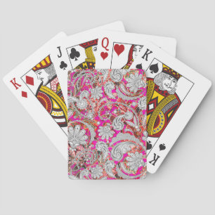 Cute white rosa paisley mönster casinokort