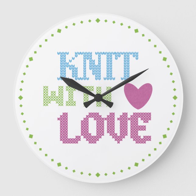 Cute white rosa sticka med kärlek stor klocka (Framsida)