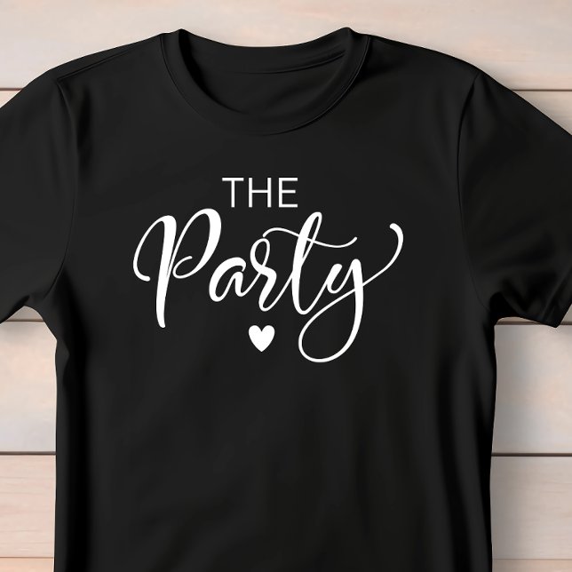 Cute White Script Bachelorette Party T Shirt (Celebrate the bride-to-be in fun and style at her bachelorette party)