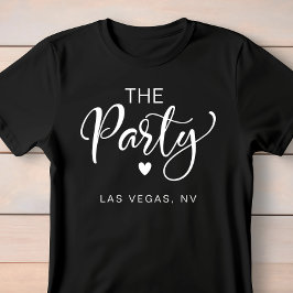 Cute White Script Las Vegas Bachelorette Party T Shirt