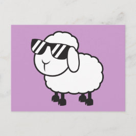 Cute White Sheep Tecknad Vykort