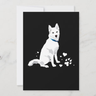 Cute White Siberian husky - Sweet White Snö Hund Julkort