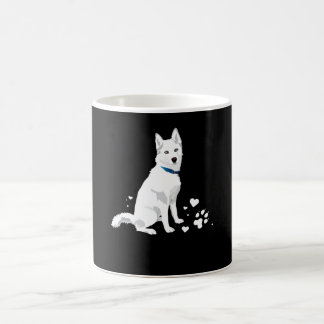 Cute White Siberian husky - Sweet White Snö Hund Kaffemugg