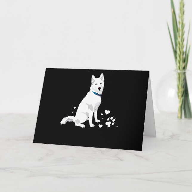 Cute White Siberian husky - Sweet White Snö Hund Kort (Framsida)