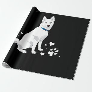 Cute White Siberian husky - Sweet White Snö Hund Presentpapper
