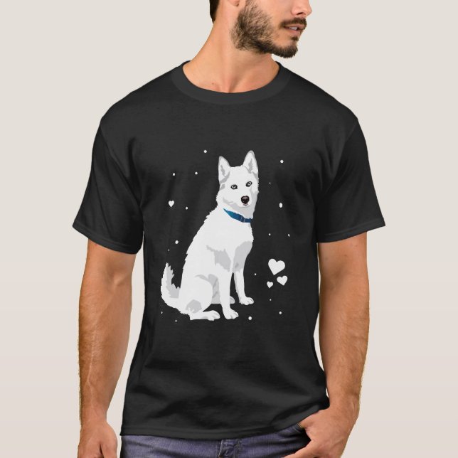 Cute White Siberian husky Sweet White Snö Hund T Shirt (Framsida)