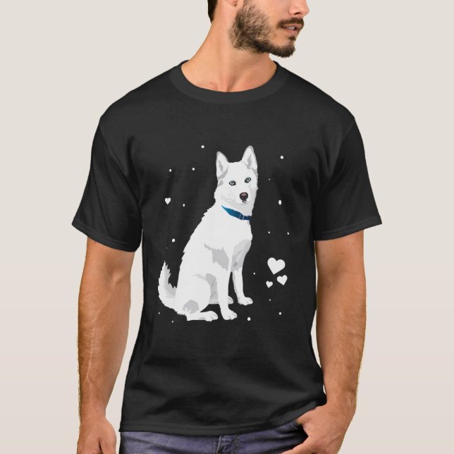 Cute White Siberian husky Sweet White Snö Hund T Shirt (Framsida)