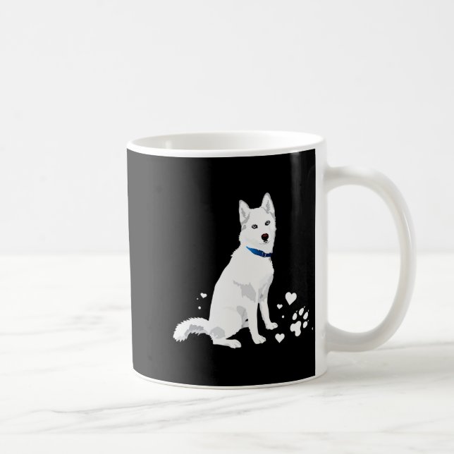 Cute White Siberian Husky Sweet White Snow Dog  Kaffemugg (Höger)