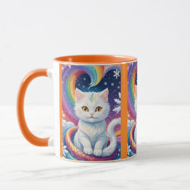 Cute White Snow Christmas Cat Mugg