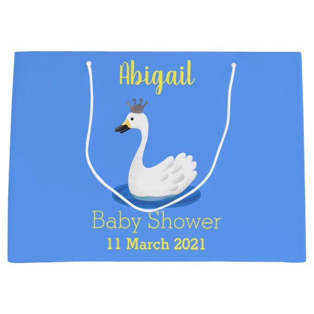 Cute white svan med krona tecknad (Framsidan)