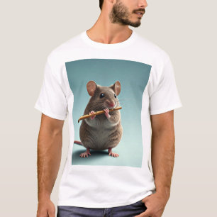 Cute White T-Shirt för musiker och Djur älskare