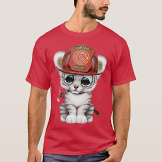 Cute White Tiger Unge Firefighter Classic TShirt T Shirt